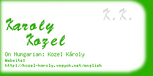 karoly kozel business card